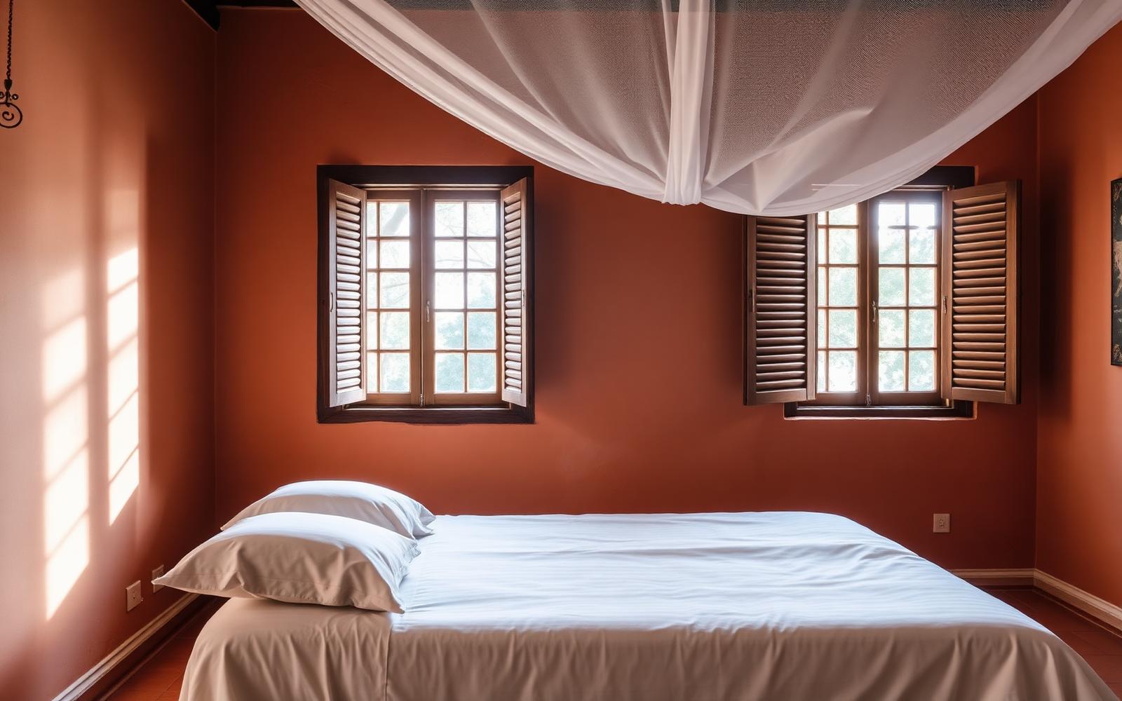 Guest bedroom on the courtyard side