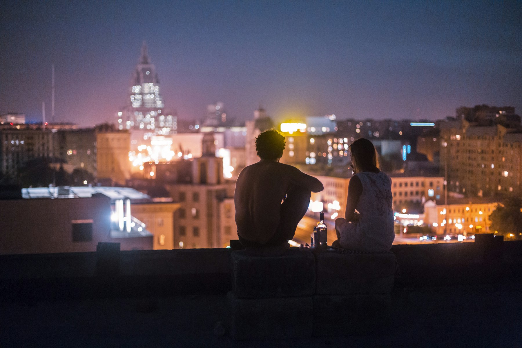 Shared roof deck, west-facing for the bay